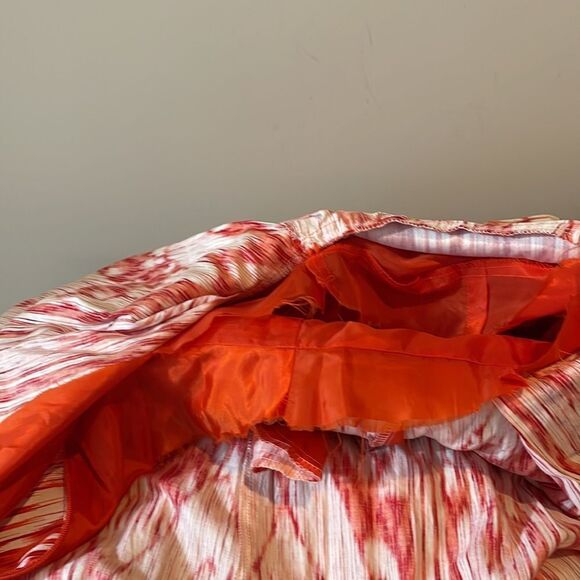 Ellen Tracy Sleeveless  Printed Maxi Dress Orange White Size 4 - Picture 13 of 13
